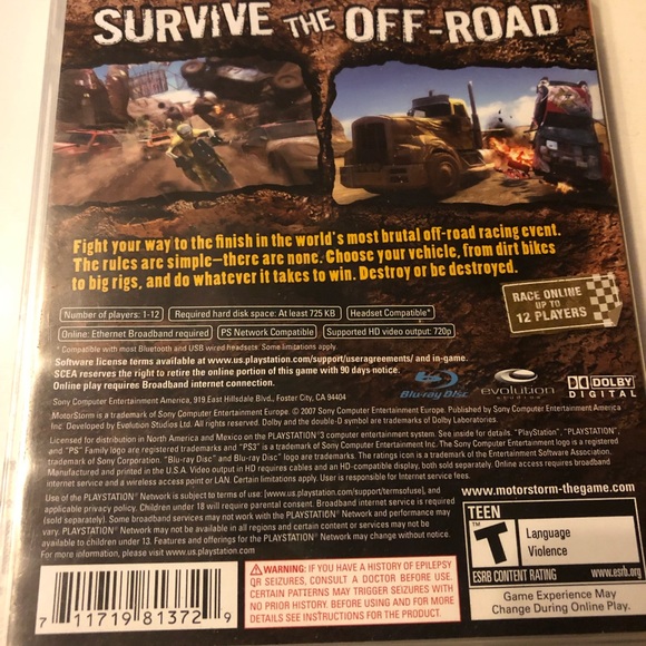 MotorStorm (Sony PlayStation 3 PS3, 2007) tested complete - Picture 2 of 5